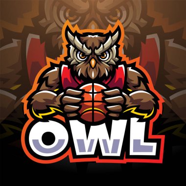 Baykuş spor esport maskot logosu