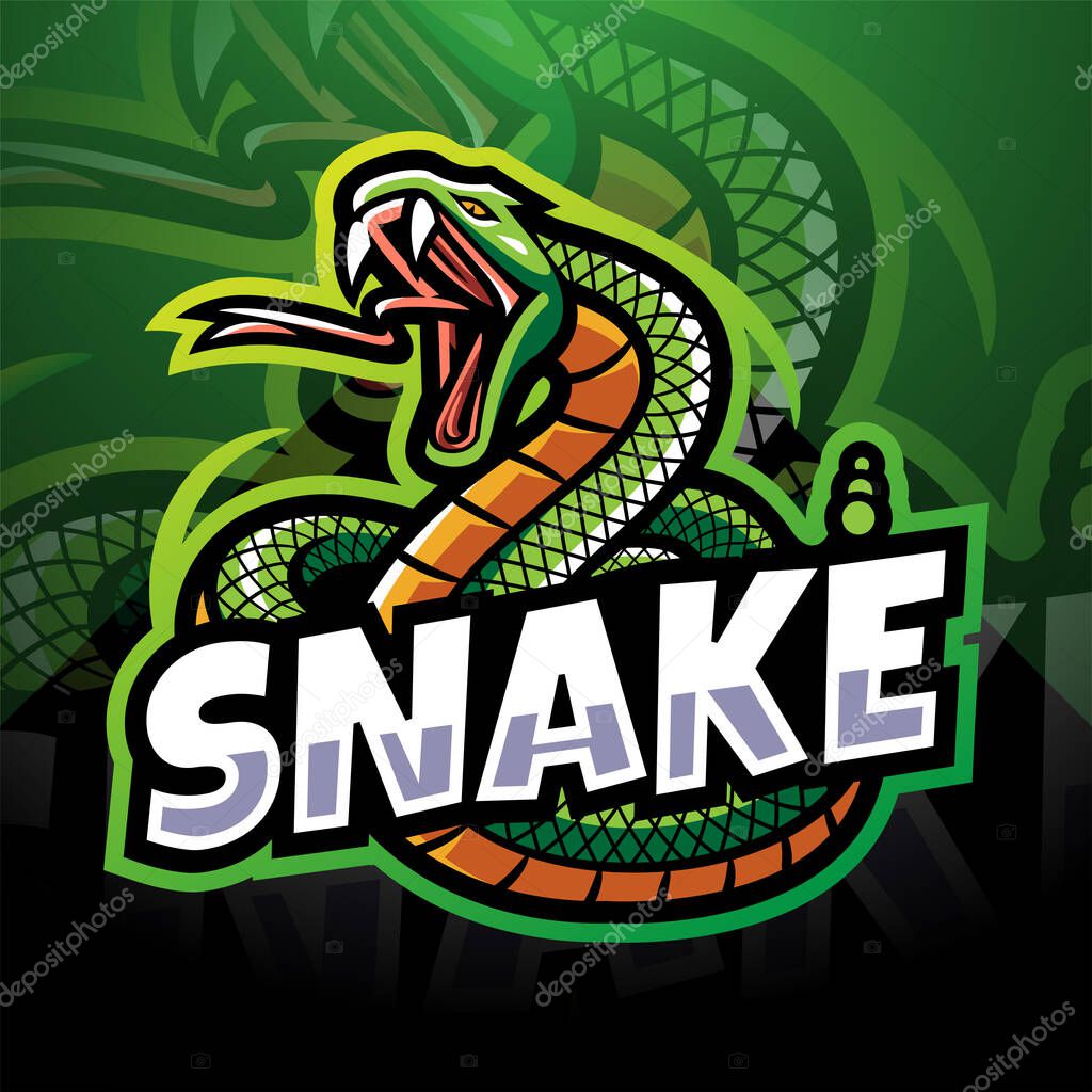 Snake esport mascot logo design
