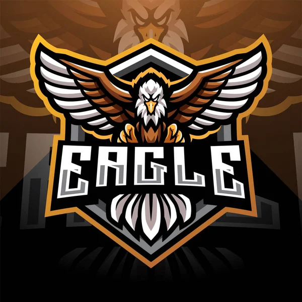 Adler Esport Maskottchen Logo Design — Stockvektor