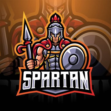 Spartan esport mascot logo clipart