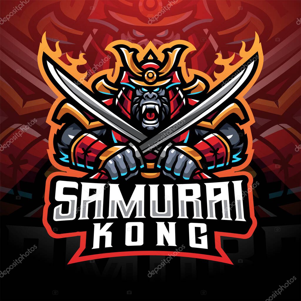 Samurai kong esport mascot logo