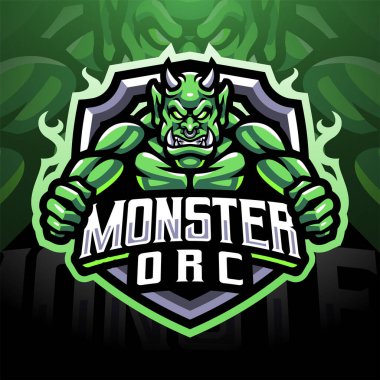 Canavar ork esport maskot logosu tasarımı