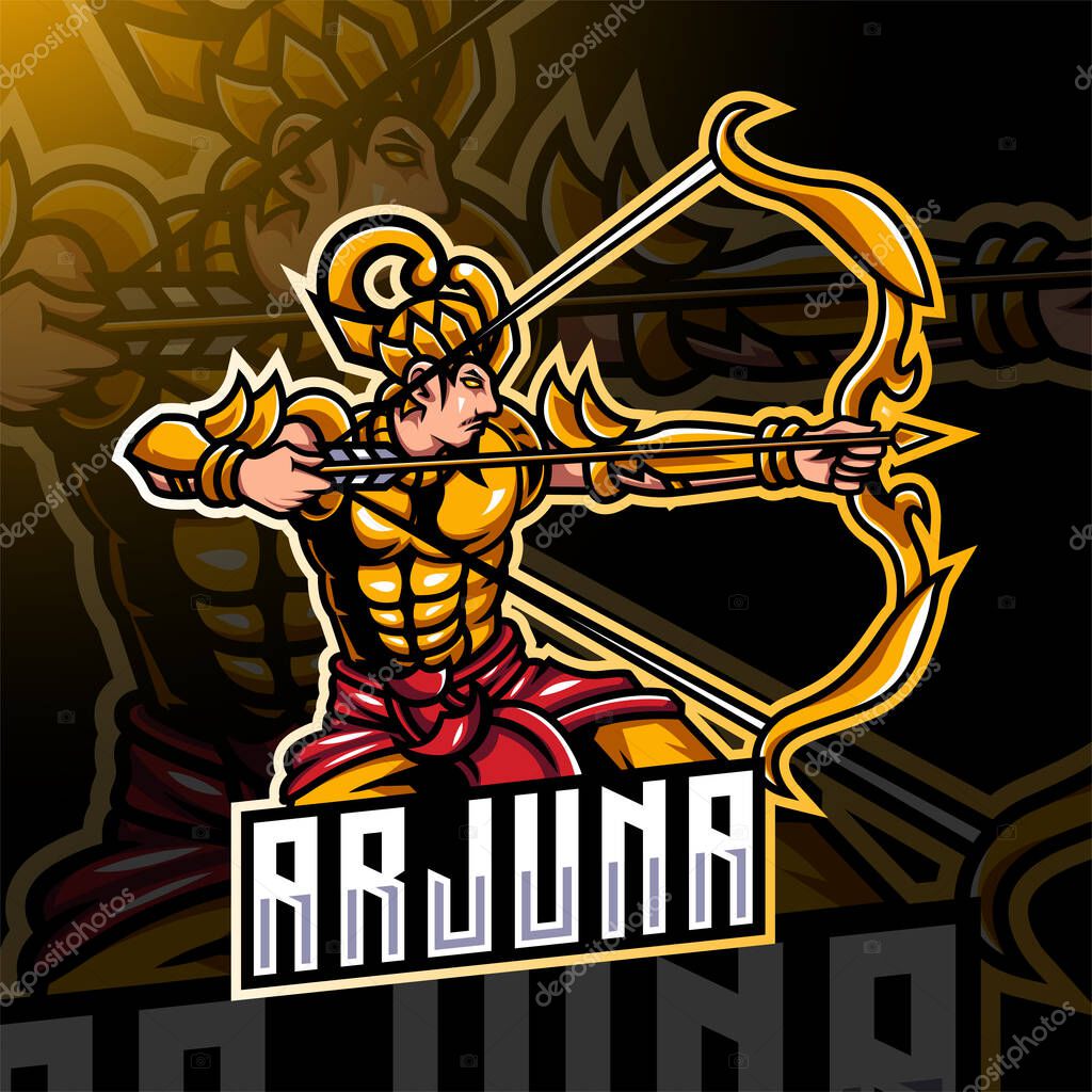 Arjuna archer esport mascot logo
