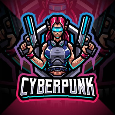 Siberpunk esport maskot logosu tasarımı