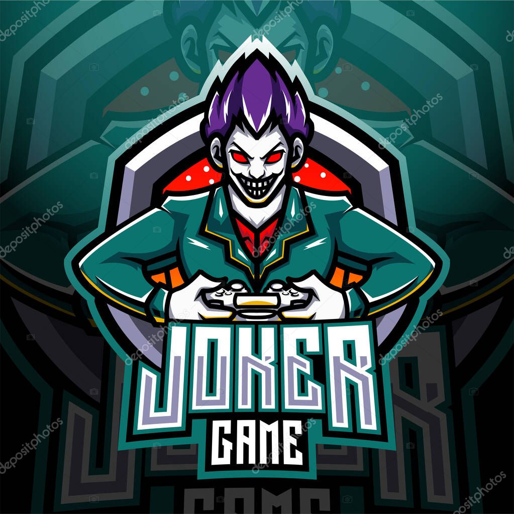 Joker game esport mascot logo