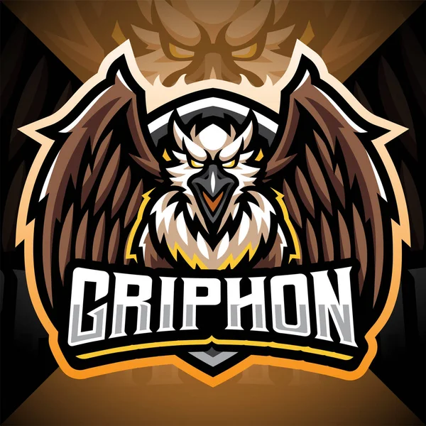 Gryphon Esport Kabala Logó Design — Stock Vector