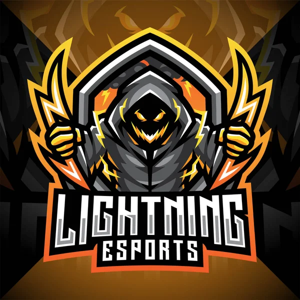 Projekt Logo Maskotki Lightning Esport — Wektor stockowy