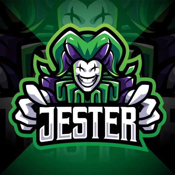 Дизайн Логотипа Талисмана Jester Esport — стоковый вектор