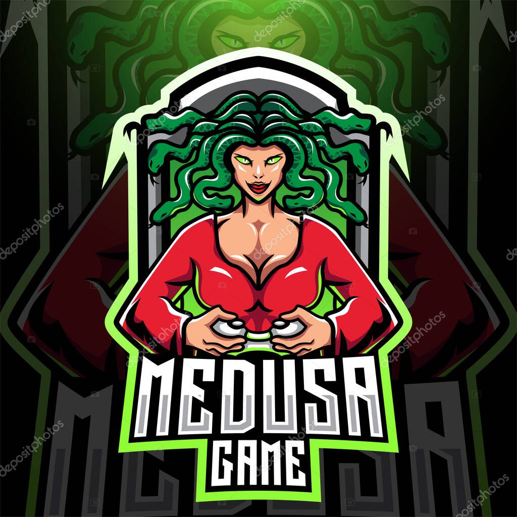 Medusa game esport mascot logo design