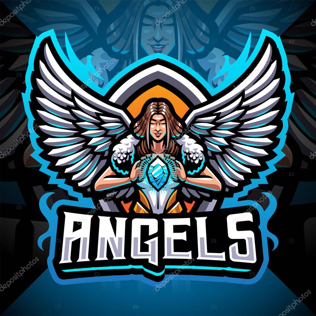Angels esport mascot Logo design