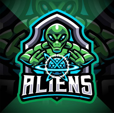 Uzaylı esport maskot logosu tasarımı