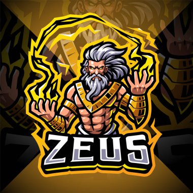 Zeus esport maskot logosu tasarımı