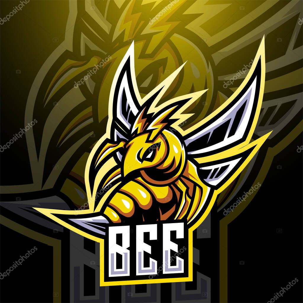 Bee esport mascot logo design
