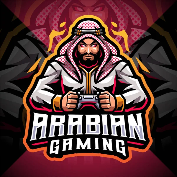 Diseño Del Logo Arabian Gaming Esport Mascot — Vector de stock