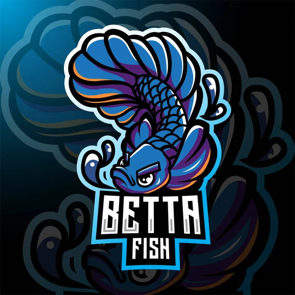 Λογότυπο Μασκότ Betta Fish Esport — Διανυσματικό Αρχείο