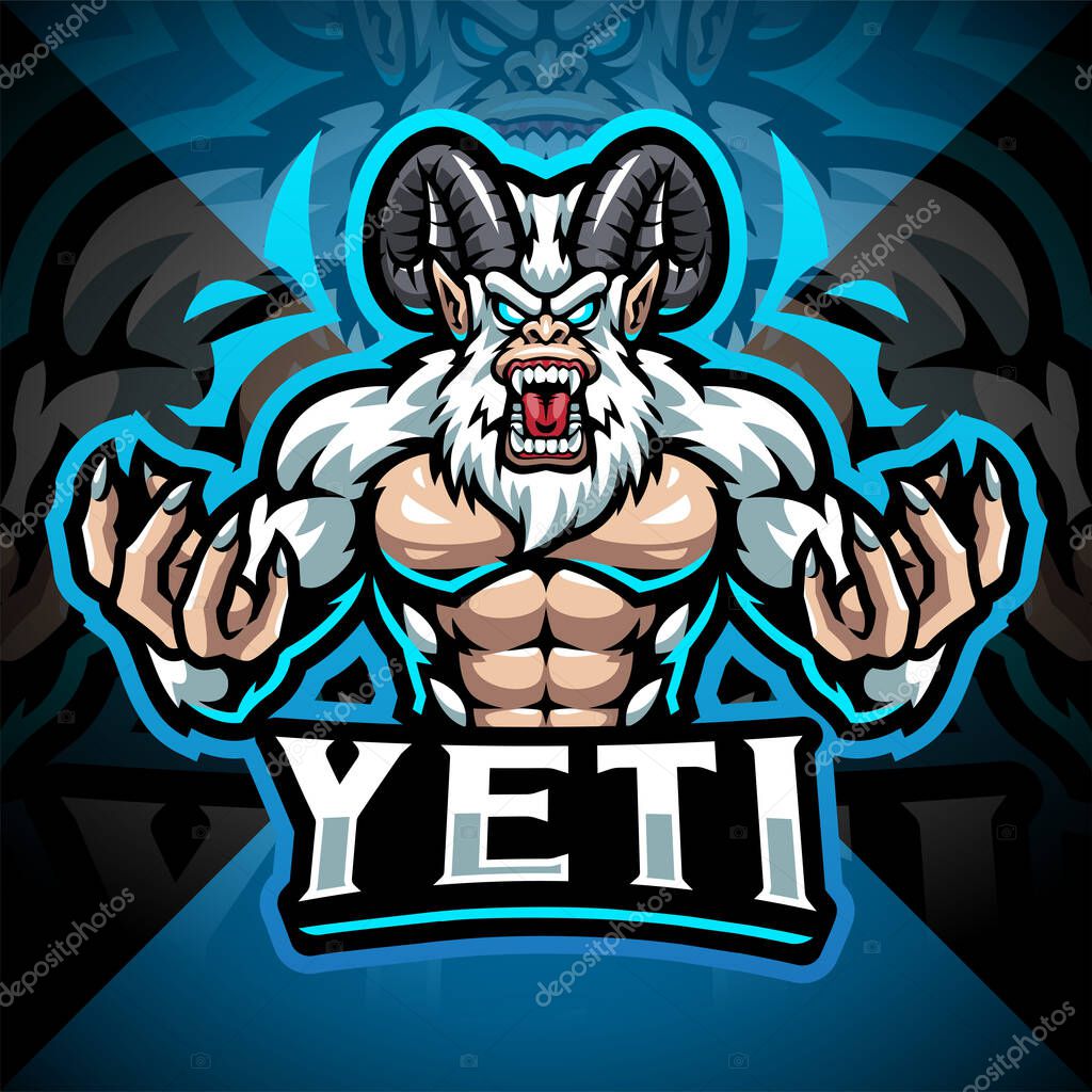 Yeti esport mascot logo design