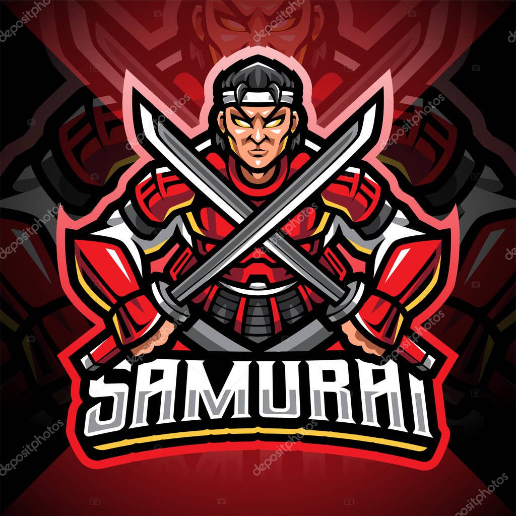 Samurai esport mascot logo design