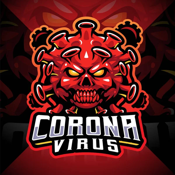 Diseño Del Logo Mascota Esport Virus Corona — Archivo Imágenes Vectoriales