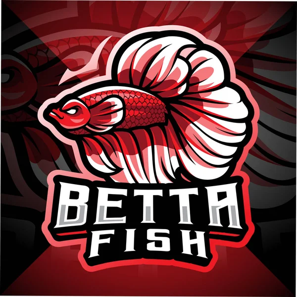 Λογότυπο Μασκότ Betta Fish Esport — Διανυσματικό Αρχείο
