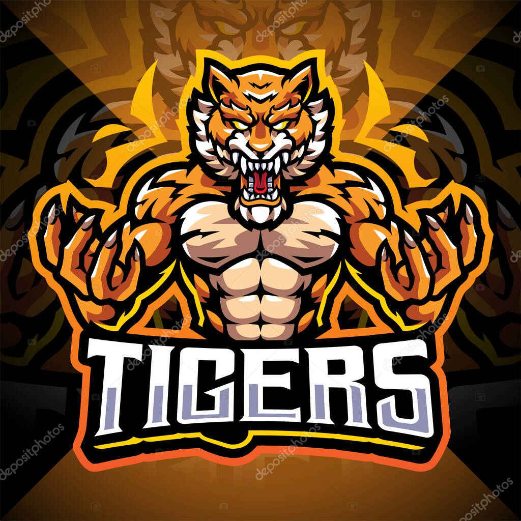 Tigers esport mascot logo design
