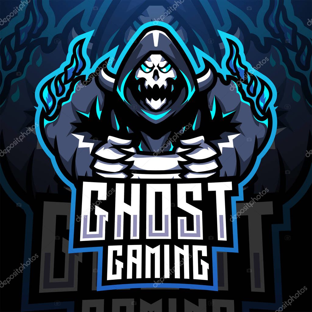 Ghost gaming esport mascot logo design