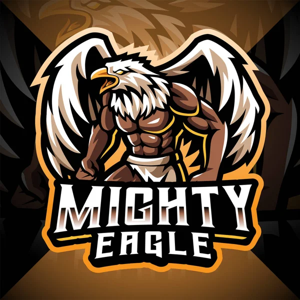 Mighty Eagle Esport Mascot Logo Design — Stock Vector