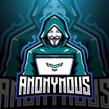 Anonim esport maskot logosu tasarımı