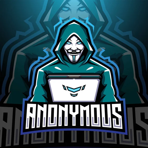 Дизайн Логотипа Талисмана Anonymous Esport — стоковый вектор