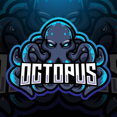 Ahtapot esport maskot logosu tasarımı