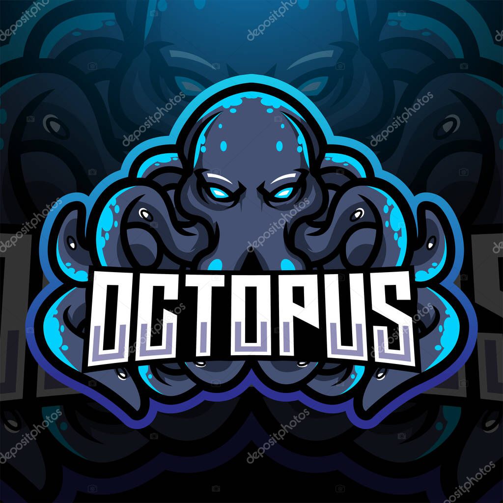 Octopus esport mascot logo design