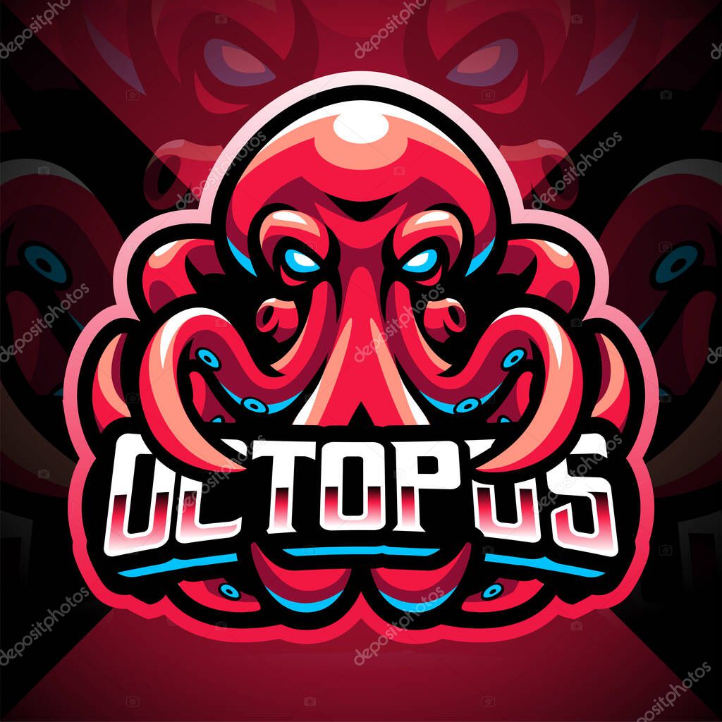 Octopus esport mascot logo design