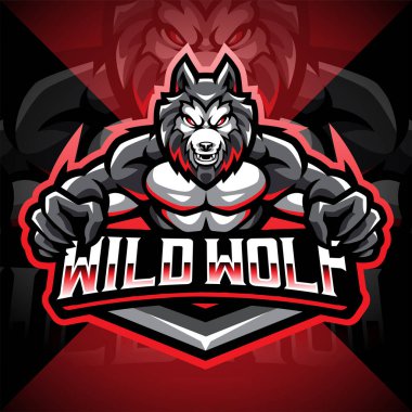 Vahşi Kurt Esport maskot logosu tasarımı