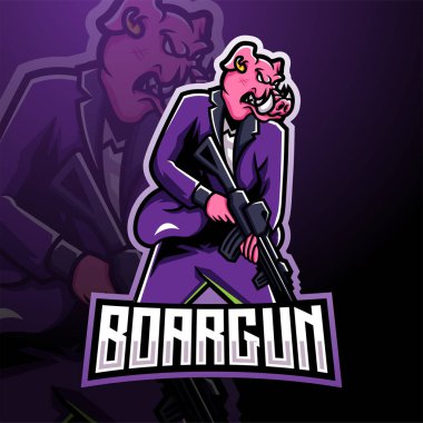 Razorback topçuları esport maskot logosu