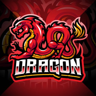 Dragon esport maskot logosu tasarımı