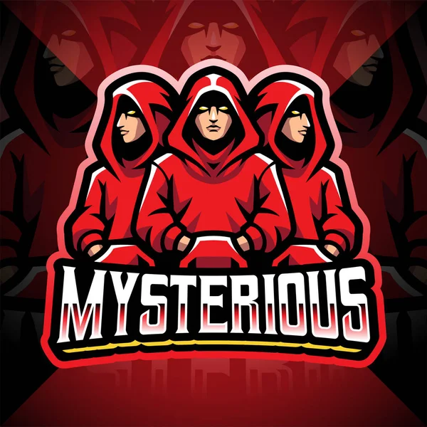 Mysterious Esport Maskot Logo Design — Stockový vektor