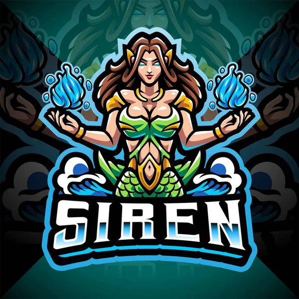 Σχεδιασμός Λογότυπου Siren Esport Μασκότ — Διανυσματικό Αρχείο