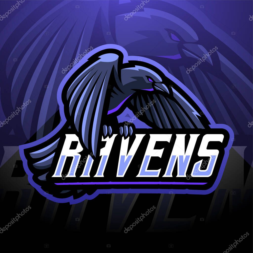 Ravens sport mascot logo design