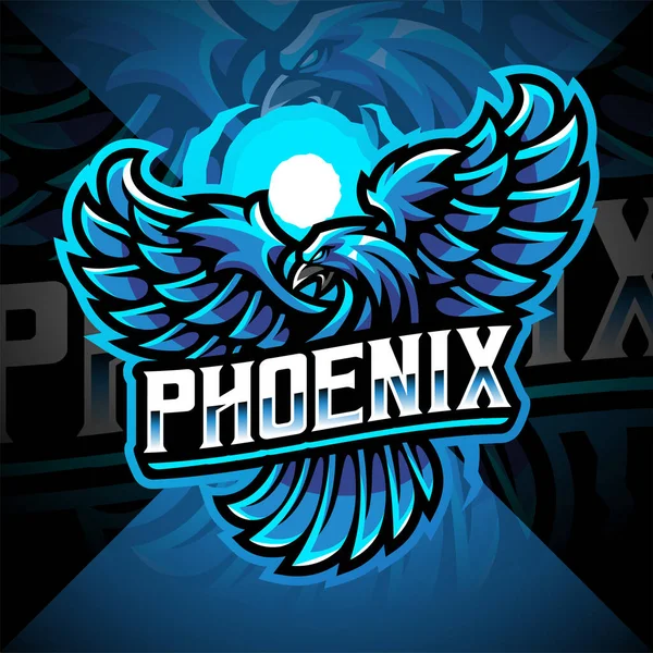 Diseño Del Logotipo Mascota Phoenix Esport — Vector de stock