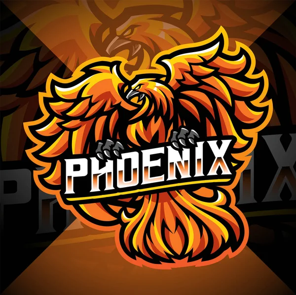 Diseño Del Logotipo Mascota Phoenix Esport — Vector de stock