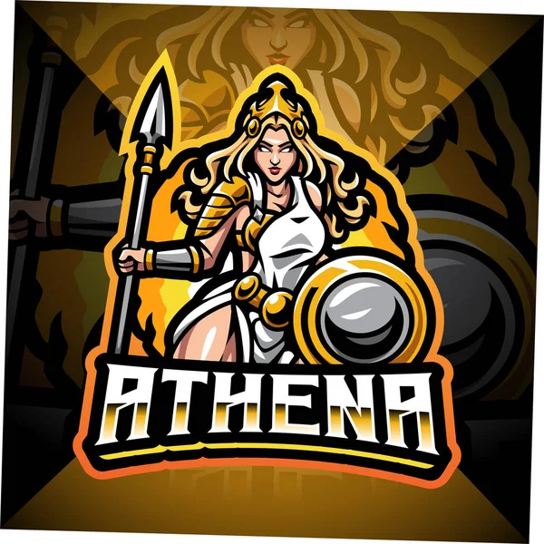 Athena Esport Mascotte Logo Ontwerp — Stockvector