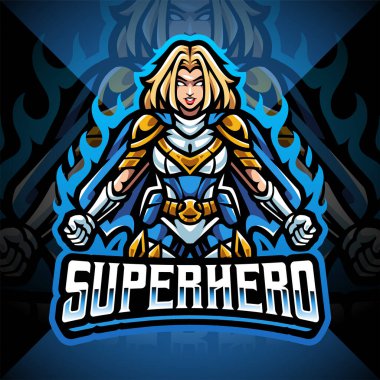 Superhero girls esport mascot logo design