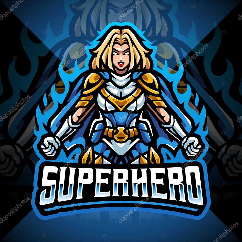 Superhero girls esport mascot logo design