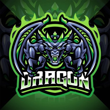 Dragon esport maskot logosu tasarımı