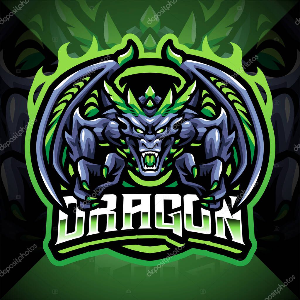 Dragon esport mascot logo design