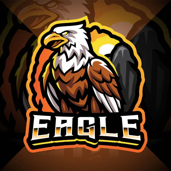 Eagle Esport Mascot Logo Design — Stock Vector