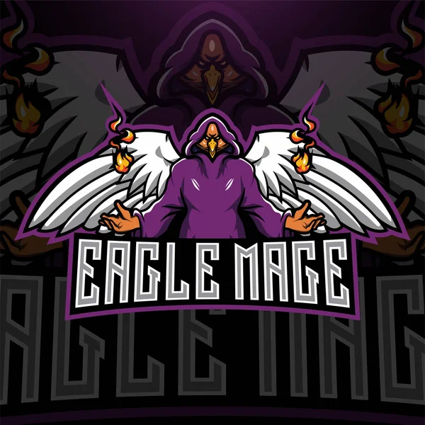 Eagles Mage Esport Mascot Logo — Stock Vector