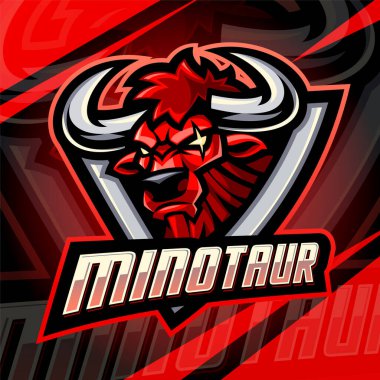 Minotaur esport maskot logosu tasarımı