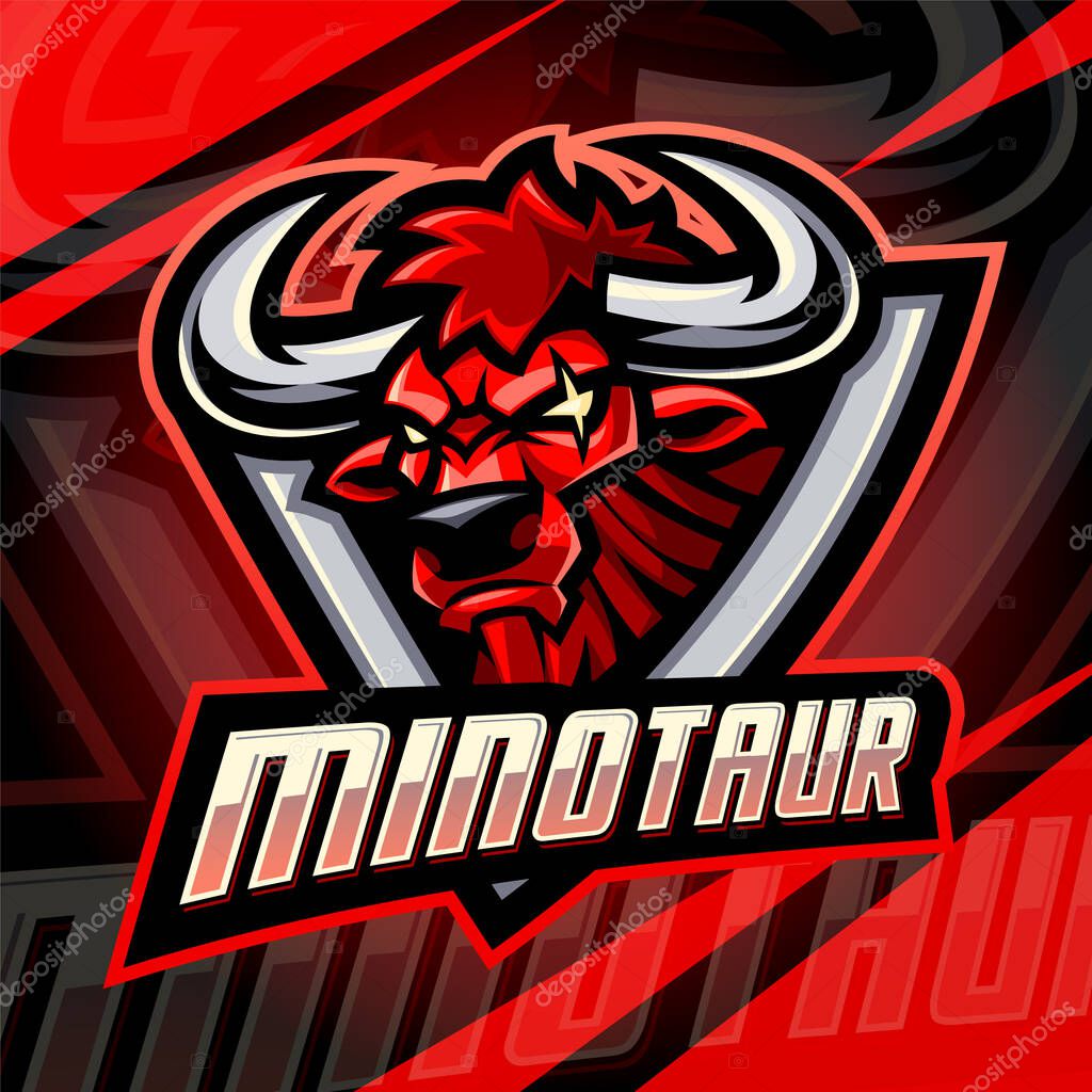 Minotaur esport mascot logo design