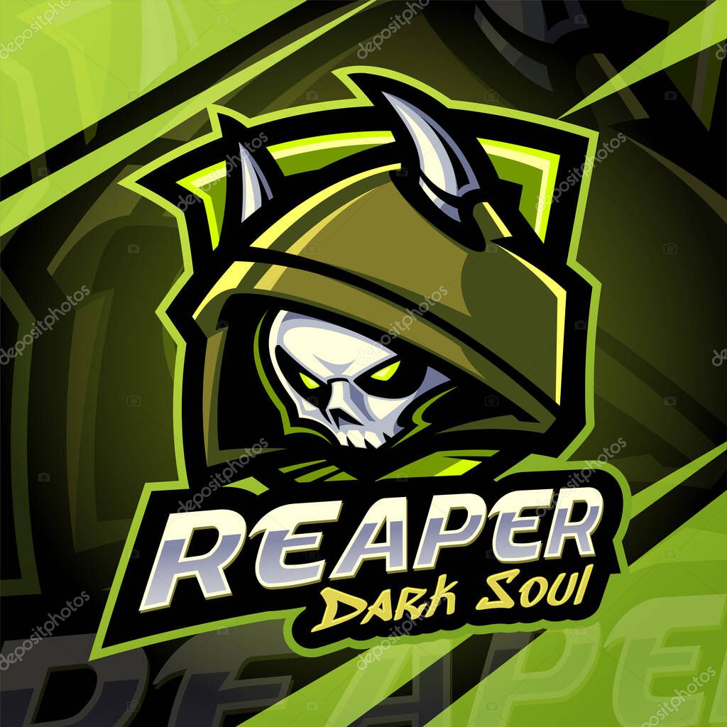 Reaper dark soul esport mascot logo design