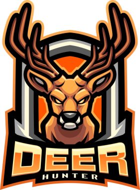 Geyik kafası esport maskot logosu tasarımı